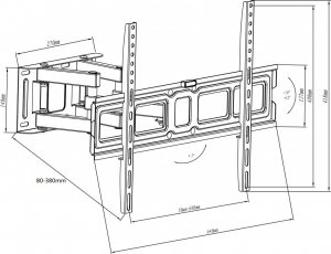 VETOUSON Uchwyt wieszak na telewizor TV 55 60 65 75 cali VX-610A 11
