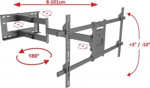 VETOUSON 101cm Długi narożny uchwyt do telewizora TV 40-65" 30kg wieszak TV VX-407B 18
