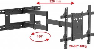 VETOUSON Długi 92cm uchwyt na telewizor Wieszak TV 26-65" 40kg VX-408A 12