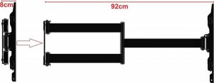VETOUSON Długi 92cm uchwyt na telewizor Wieszak TV 26-65" 40kg VX-408A 21