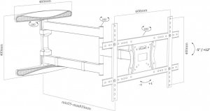 VETOUSON 83cm Długi Uchwyt do telewizora 32-65 cali VX-430A Wieszak TV do telewizora 11