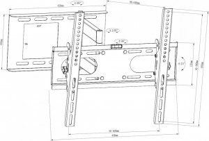 VETOUSON Długi 64cm Uchwyt Wieszak do Telewizora TV 32" 40" 43" 48" 50" 55" VX-200D 2