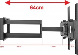 VETOUSON Długi 64cm Uchwyt Wieszak do Telewizora TV 32" 40" 43" 48" 50" 55" VX-200D 22