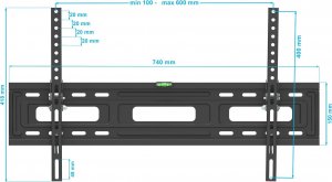VETOUSON Extra Mocny Uchwyt na Telewizor 65 cali 75 cali 85 cali VX-424B 17