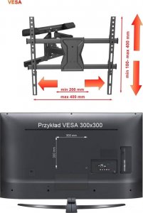 VETOUSON Ultra Mocny Uchwyt do Telewizora 32-80 cali Wieszak TV z maskownicami VX-645 B 2