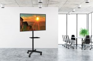 VETOUSON Mobilny Podłogowy STOJAK TV KLA-44 Stojak na telewizor z półką Uniwersalny 11