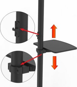 VETOUSON Mobilny Podłogowy STOJAK TV KLA-44 Stojak na telewizor z półką Uniwersalny 7