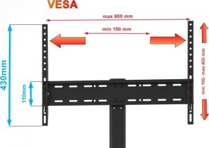 VETOUSON Mobilny Stojak TV Stojak do Telewizora Uniwersalny Podłogowy KLA-43 4