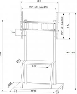 VETOUSON Stojak na monitor interaktywny lub telewizor 55-110" KART-110 Stojak do monitora interaktywnego 10