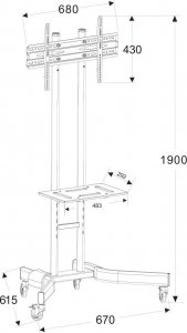 VETOUSON WYSOKI 190cm stojak na telewizor TV stojak do TV 32-70" KART-8 14