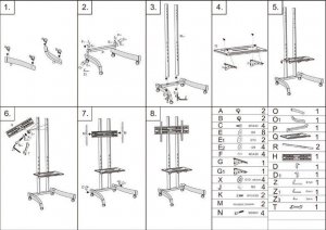 VETOUSON WYSOKI 190cm stojak na telewizor TV stojak do TV 32-70" KART-8 15