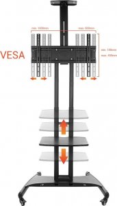 VETOUSON Stojak TV Stojak na Telewizor Podłogowy KART-714A Stojak do Telewizora 32 42 43 48 50 55 60 65 70 cali 2