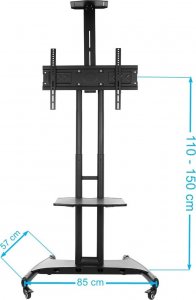 VETOUSON Stojak TV Stojak na Telewizor Podłogowy KART-714A Stojak do Telewizora 32 42 43 48 50 55 60 65 70 cali 6