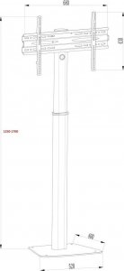 VETOUSON Wysoki Podłogowy stojak na telewizor TV 32-75" 50kg KART-15 Stojak do telewizora Stojak pod telewizor 10