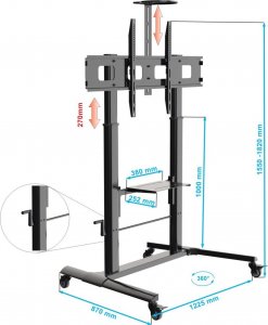 VETOUSON Stojak na Monitor Interaktywny Telewizor TV 55-110 cali Regulacja Wysokości 6