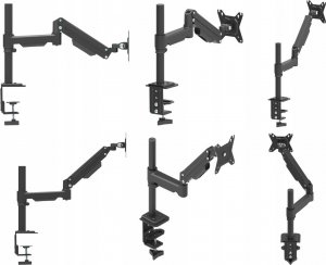 VETOUSON MARKOWY BIURKOWY UCHWYT na MONITOR 10-32 cale gazowy VX-091A OBROTOWY 360 stopni 5
