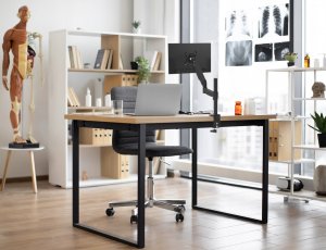 VETOUSON MARKOWY BIURKOWY UCHWYT na MONITOR 10-32 cale gazowy VX-091A OBROTOWY 360 stopni 7