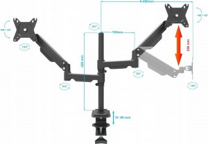 VETOUSON Uchwyt biurkowy na 2 monitory 13" - 32" (VX-092) 4