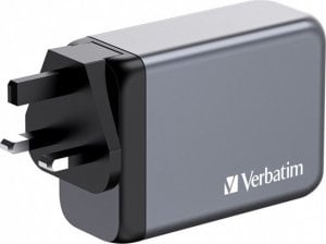 Verbatim Ładowarka GaN Verbatim, USB 3.0, USB C, szara, 240 W, wymienne końcówki C,G,A 1