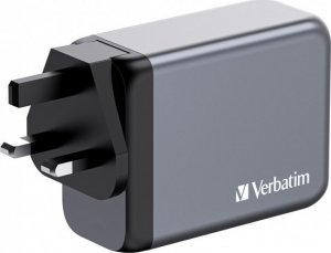 Verbatim Ładowarka GaN Verbatim, USB 3.0, USB C, szara, 200 W, wymienne końcówki C,G,A 1