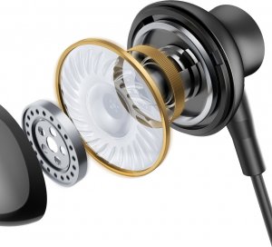 Słuchawki Joyroom Zestaw słuchawkowy słuchawki douszne USB-C kabel 1.2m czarne Zestaw słuchawkowy słuchawki douszne USB-C kabel 1.2m czarne 3