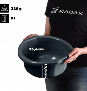 Kadax KADAX Miska Plastikowa Okrągła 8 L Na Pranie Miednica Misa Z Uchwytami 3