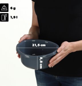 Kadax KADAX Miska Plastikowa Okrągła 1,9L Na Pranie Miednica Misa Z Uchwytami 3