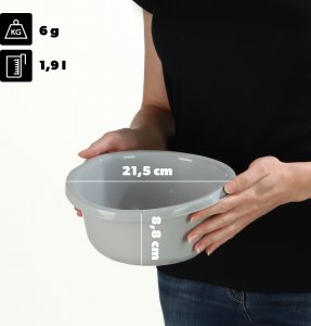 Kadax KADAX Miska Plastikowa Okrągła 1,9L Na Pranie Miednica Misa Z Uchwytami 3