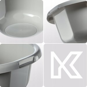 Kadax KADAX Miska Plastikowa Okrągła 1,9L Na Pranie Miednica Misa Z Uchwytami 6