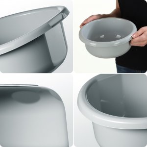 Kadax KADAX Miska Plastikowa Okrągła 2,5L Na Pranie Miednica Misa Z Uchwytami 10