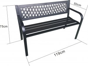 Fancy Garden Ławka ogrodowa z oparciem KALIA stalowa plastikowa 119 cm 3