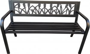 Fancy Garden Ławka ogrodowa z oparciem LISSA stalowa plastikowa 124 cm 2