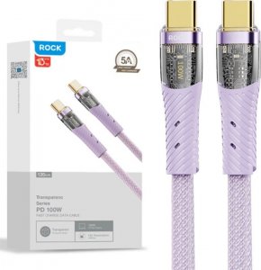 Kabel USB Rock Rock Z21 Kabel Usb-C Do Usb-C Qc Vooc 100W 1,2M : Kolor - Fioletowy 1