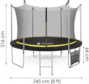 Trampolina ogrodowa Springos Trampolina ogrodowa dla dzieci 8 FT 245cm z siatką i drabinką UNIWERSALNY 15