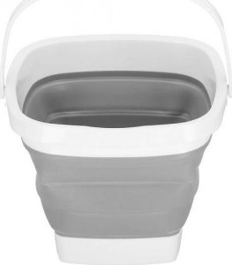 Springos Wiaderko składane 10 L uniwersalny silikonowy pojemnik szaro-biały UNIWERSALNY 14