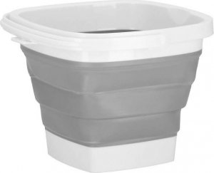 Springos Wiaderko składane 10 L uniwersalny silikonowy pojemnik szaro-biały UNIWERSALNY 6