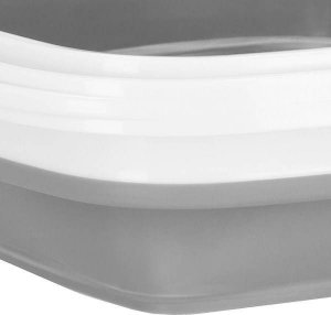 Springos Wiaderko składane 10 L uniwersalny silikonowy pojemnik szaro-biały UNIWERSALNY 8