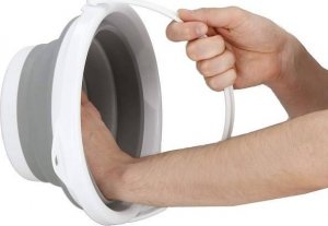 Springos Wiaderko składane 5 L uniwersalny silikonowy pojemnik szaro-biały UNIWERSALNY 11