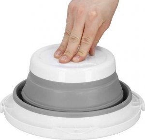 Springos Wiaderko składane 5 L uniwersalny silikonowy pojemnik szaro-biały UNIWERSALNY 14