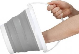 Springos Wiaderko składane 5 L uniwersalny silikonowy pojemnik szaro-biały UNIWERSALNY 9