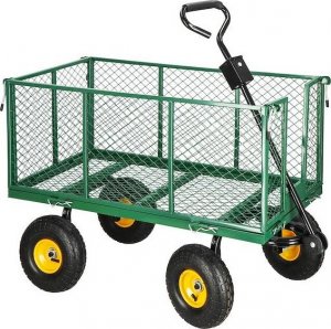 Springos Wózek ogrodowy transportowy metalowy 400 kg zielony UNIWERSALNY 2