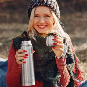 Springos Termos 1L ze stali nierdzewnej na kawę i herbatę, próżniowy srebrny UNIWERSALNY 11