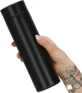 Springos Termos 500 ml ze stali nierdzewnej kubek termiczny z wyświetlaczem temp. czarny UNIWERSALNY 9