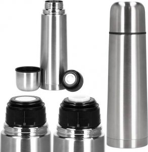 Springos Termos 500 ml ze stali nierdzewnej na kawę i herbatę, próżniowy srebrny UNIWERSALNY 20