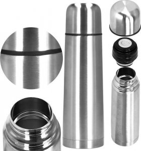 Springos Termos 500 ml ze stali nierdzewnej na kawę i herbatę, próżniowy srebrny UNIWERSALNY 21