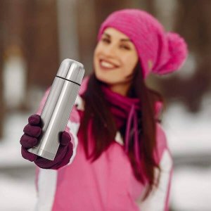 Springos Termos 500 ml ze stali nierdzewnej na kawę i herbatę, próżniowy srebrny UNIWERSALNY 10