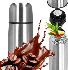 Springos Termos 750 ml ze stali nierdzewnej na kawę i herbatę, próżniowy srebrny UNIWERSALNY 13