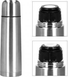 Springos Termos 750 ml ze stali nierdzewnej na kawę i herbatę, próżniowy srebrny UNIWERSALNY 10