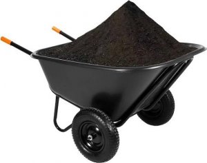 Springos Taczka ogrodowa dwukołowa 300 L czarna UNIWERSALNY 1