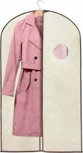 Springos Organizer na ubrania 130 cm pokrowiec na garnitur z suwakiem i okienkiem kremowy 1